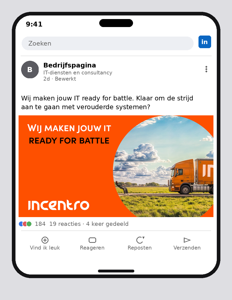 LinkedIn post — Incentro ready for battle