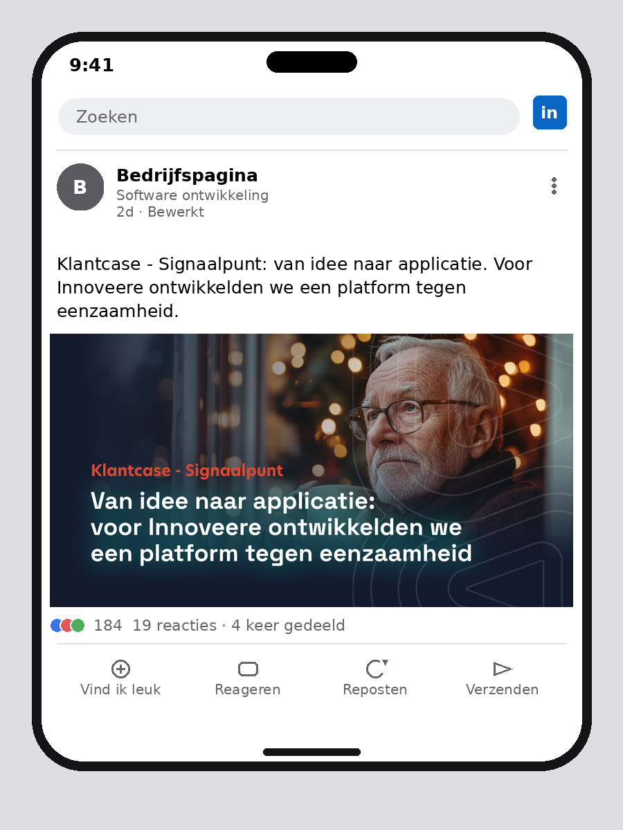 LinkedIn post — klantcase Signaalpunt